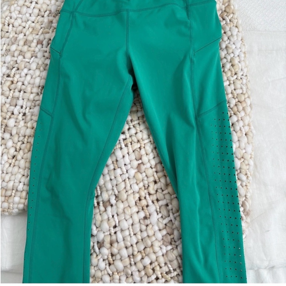 Athleta Teal Green High-Rise Performance Leggings